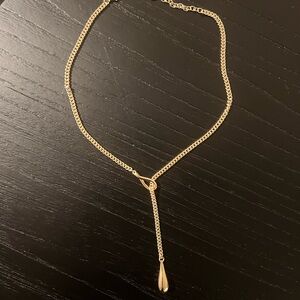 Elegant Gold Lariat Necklace